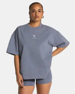 Boat neck style Journey Oversized T-Shirt "Eisgrau"