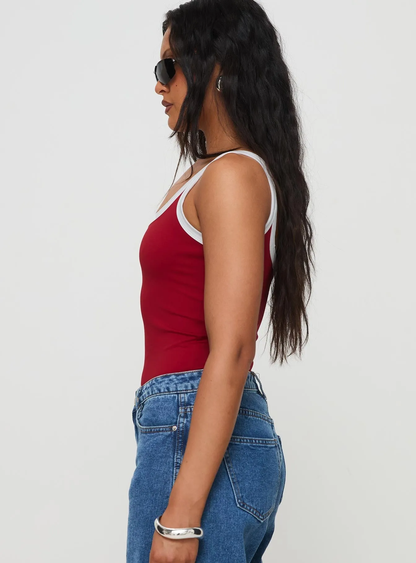 classic bodysuit Astrea Bodysuit Red / White