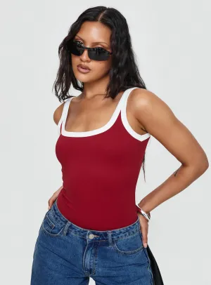Astrea Bodysuit Red / White classic bodysuit sexy bodysuit