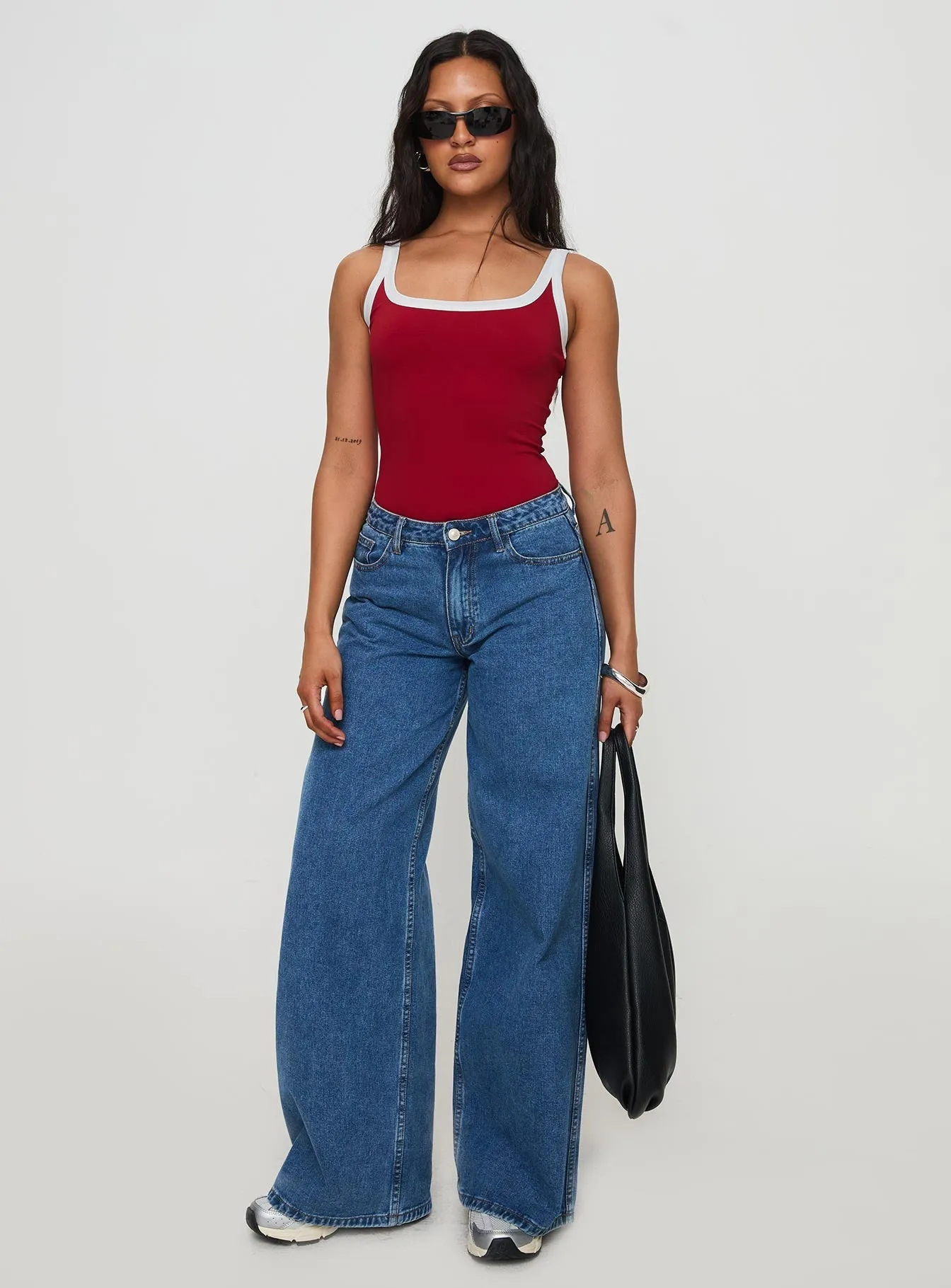 date night bodysuit Astrea Bodysuit Red / White