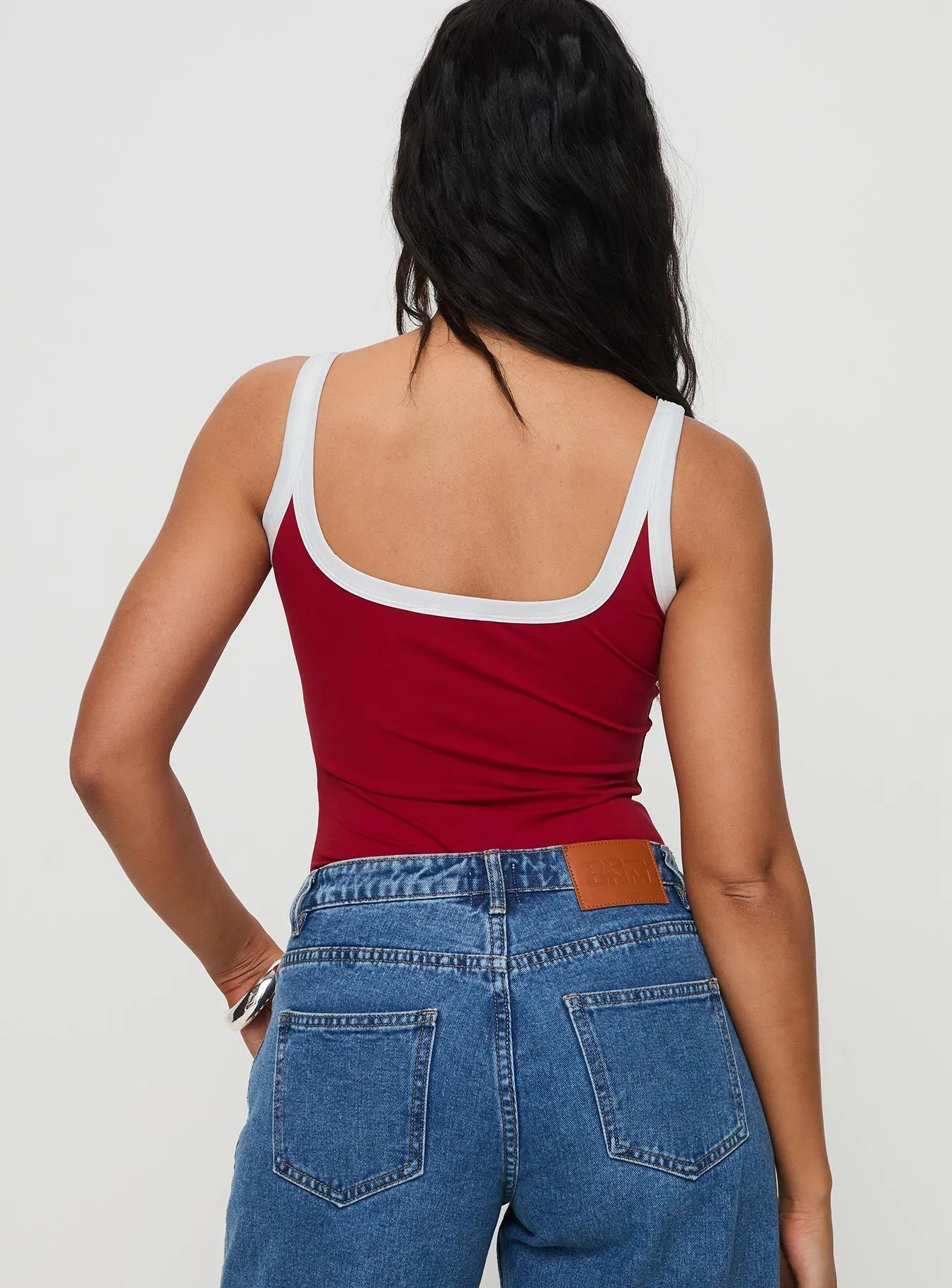 edgy bodysuit sleep bodysuit Astrea Bodysuit Red / White