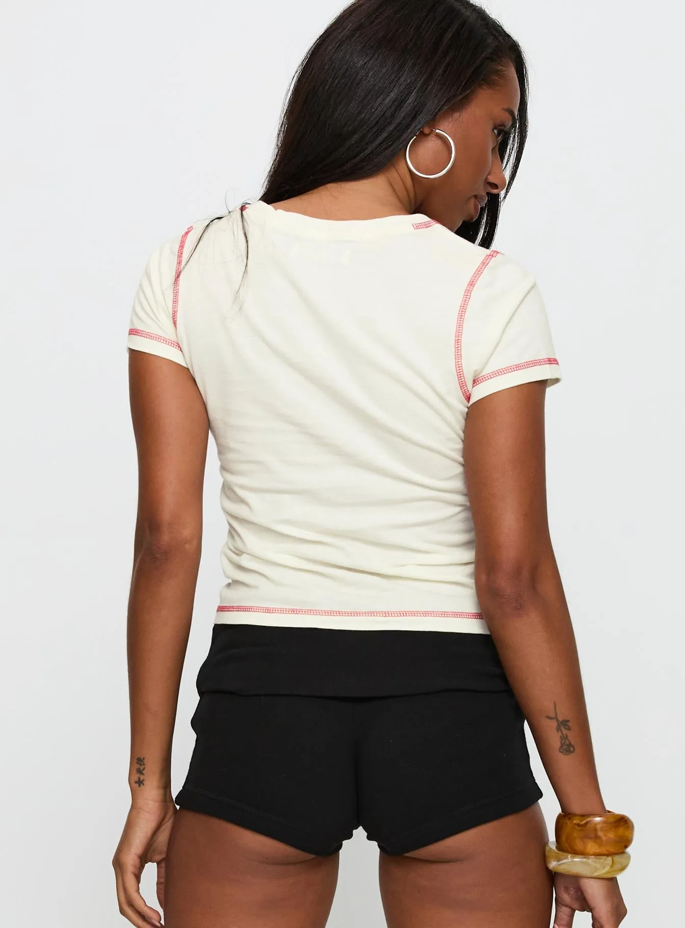 Structured silhouette Siciliy Graphic Top Cream