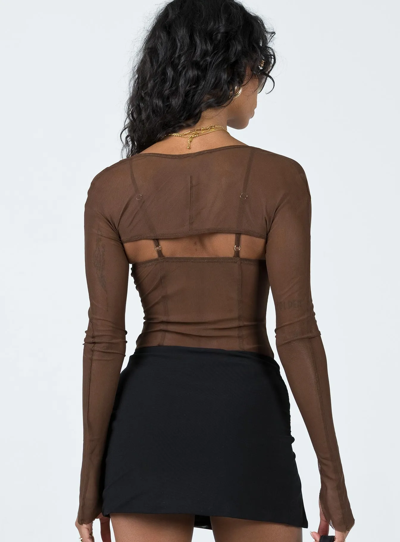 Buena Bolero Bodysuit Chocolate low back bodysuit