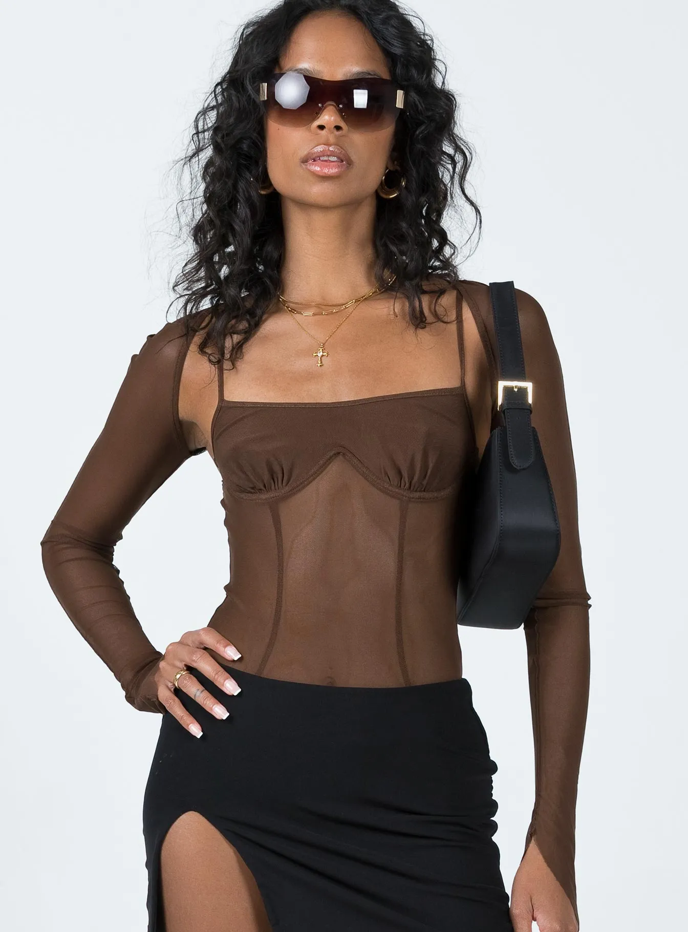 Buena Bolero Bodysuit Chocolate snake print bodysuit