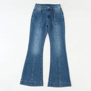 Shiying Casual Style High Waist Flared Pants Women's Casual Trousers retro look