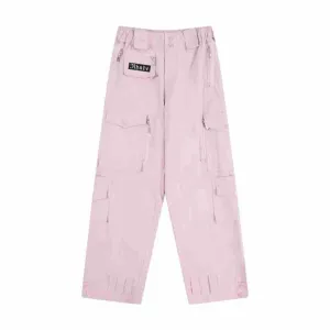 QuickRelease Closure FourWayStretchClothing Fashion Brand Pocket Decoration Straight All-matching Casual Pants Dopamine Wear