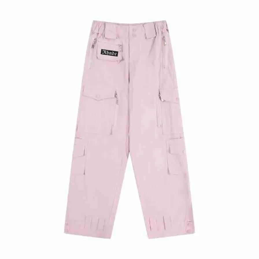 QuickRelease Closure FourWayStretchClothing Fashion Brand Pocket Decoration Straight All-matching Casual Pants Dopamine Wear