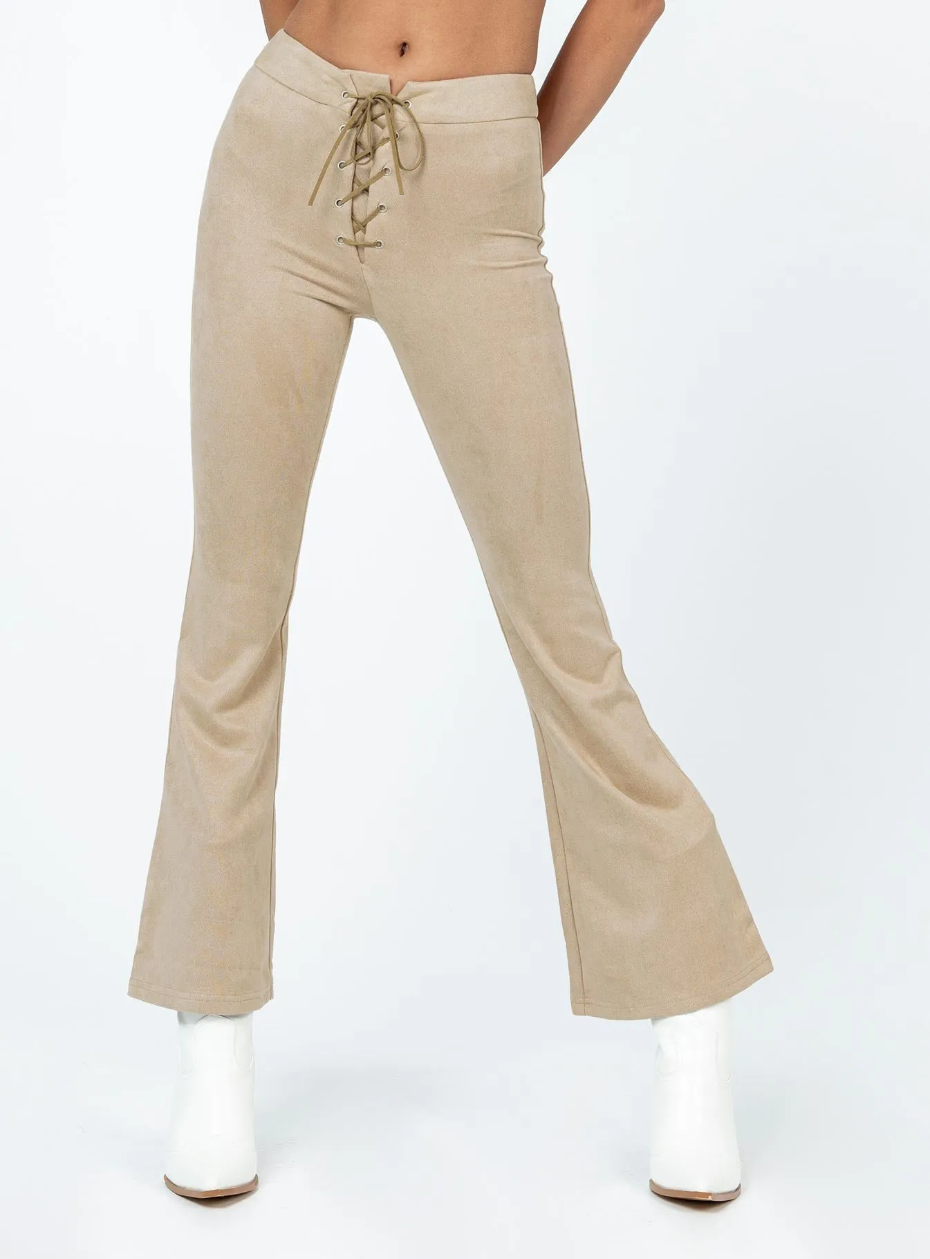 Nettie Pants Beige AbrasionResistantFabric Trendy Layering
