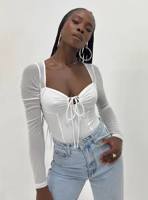 Jacob Long Sleeve Bodysuit White daily bodysuit classic bodysuit