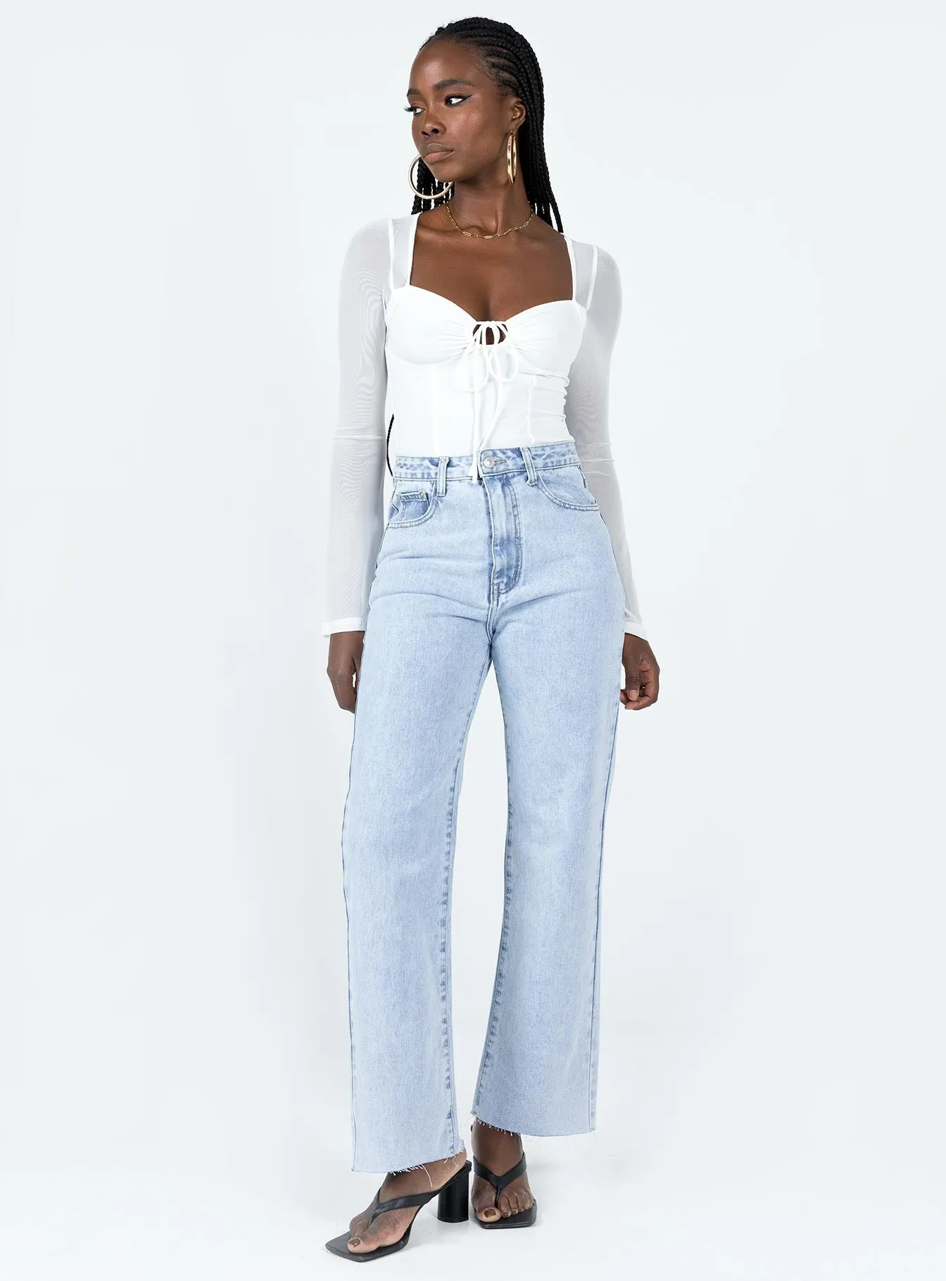 comfortable bodysuit yoga bodysuit Jacob Long Sleeve Bodysuit White