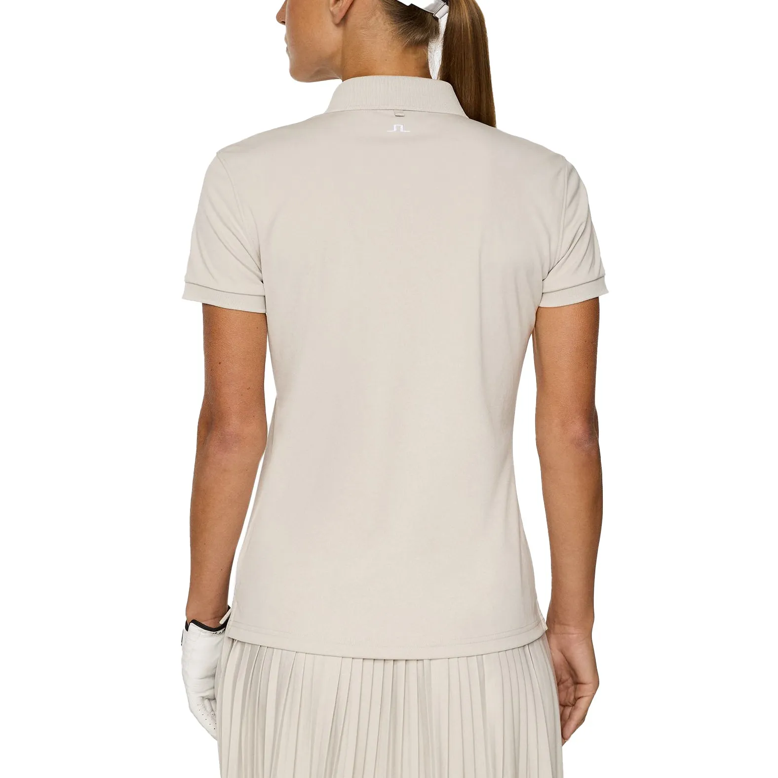 J.Lindeberg Women's Tour Tech Golf Polo Shirt - Moonbeam WaterRepellentCoating