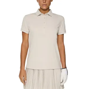 WindproofInterior Weekend Style J.Lindeberg Women's Tour Tech Golf Polo Shirt - Moonbeam