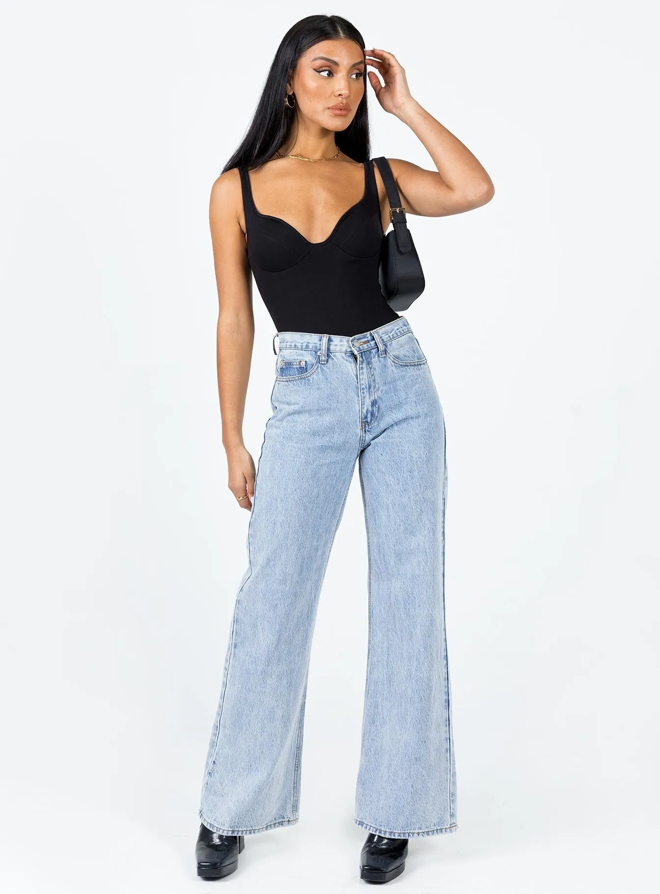 Wilana Bodysuit Black long sleeve bodysuit