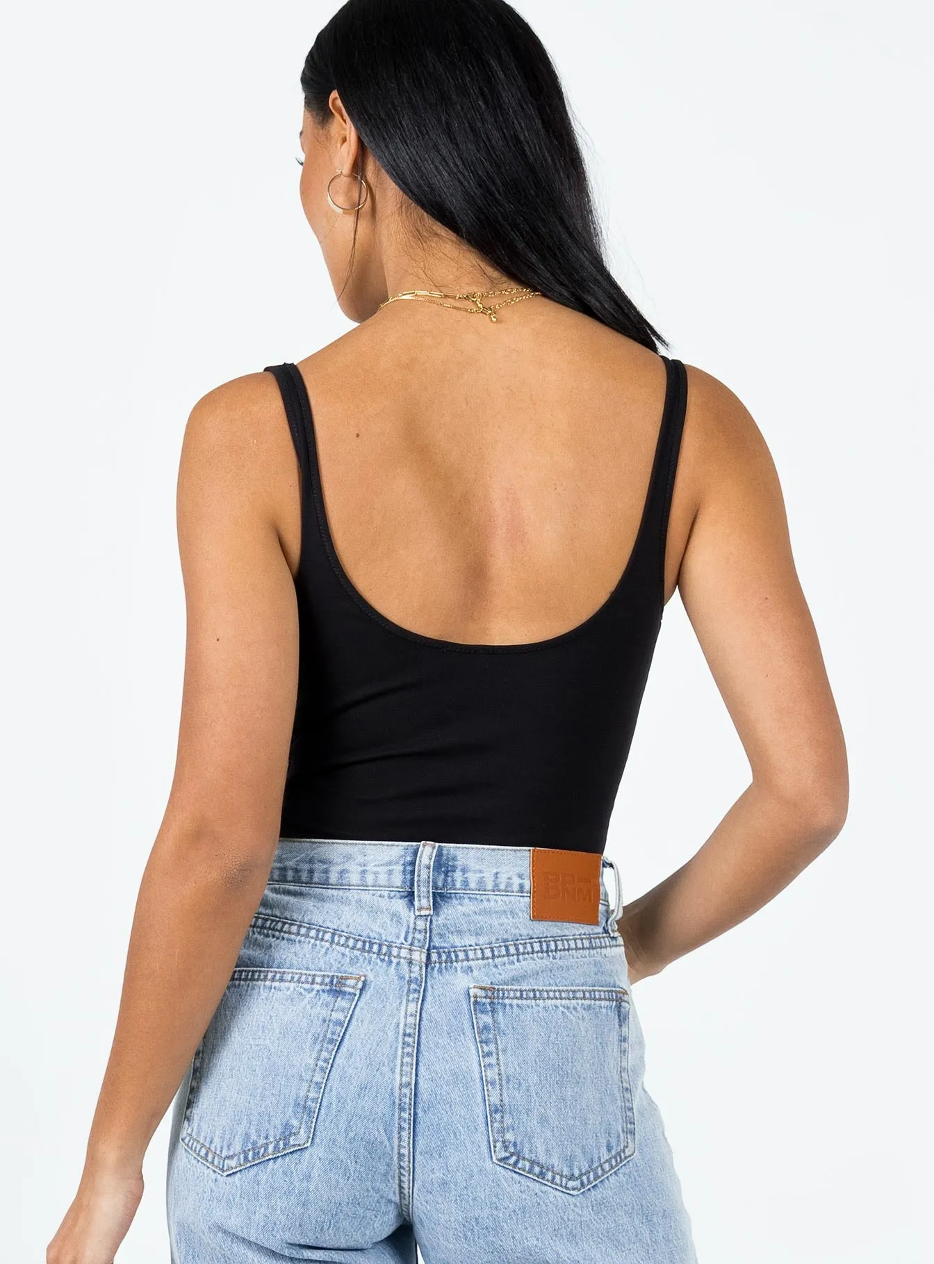 Wilana Bodysuit Black figure hugging bodysuit organic cotton bodysuit