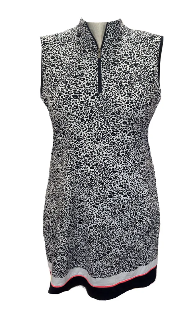 Tail Navy & White Leopard Patterned Women's Golf Dress Size L SustainableCotton