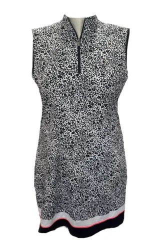 Tail Navy & White Leopard Patterned Women's Golf Dress Size L SustainableCotton