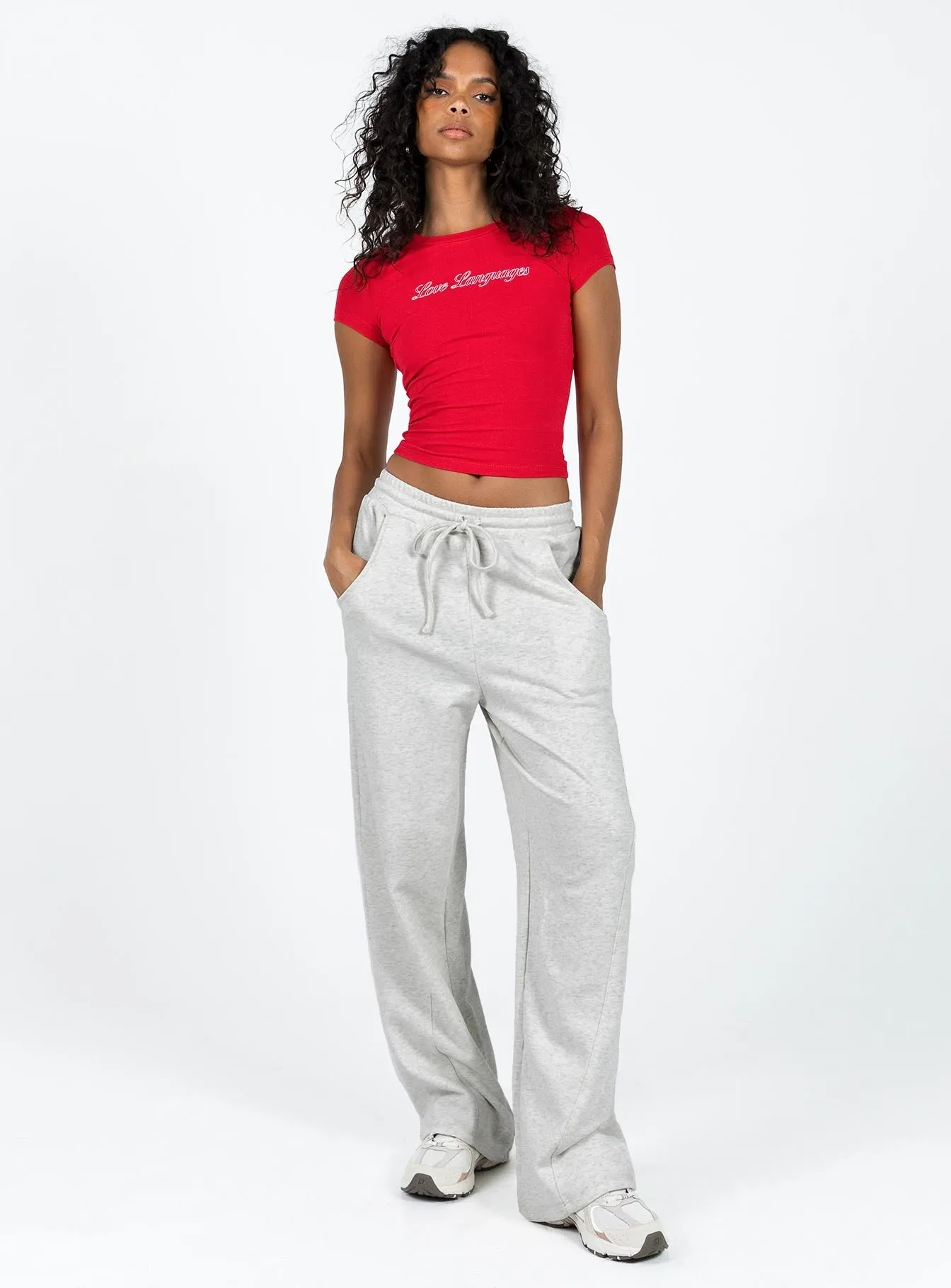 Lanter Pants Grey Marle Versatile Layer Comfortable Leg