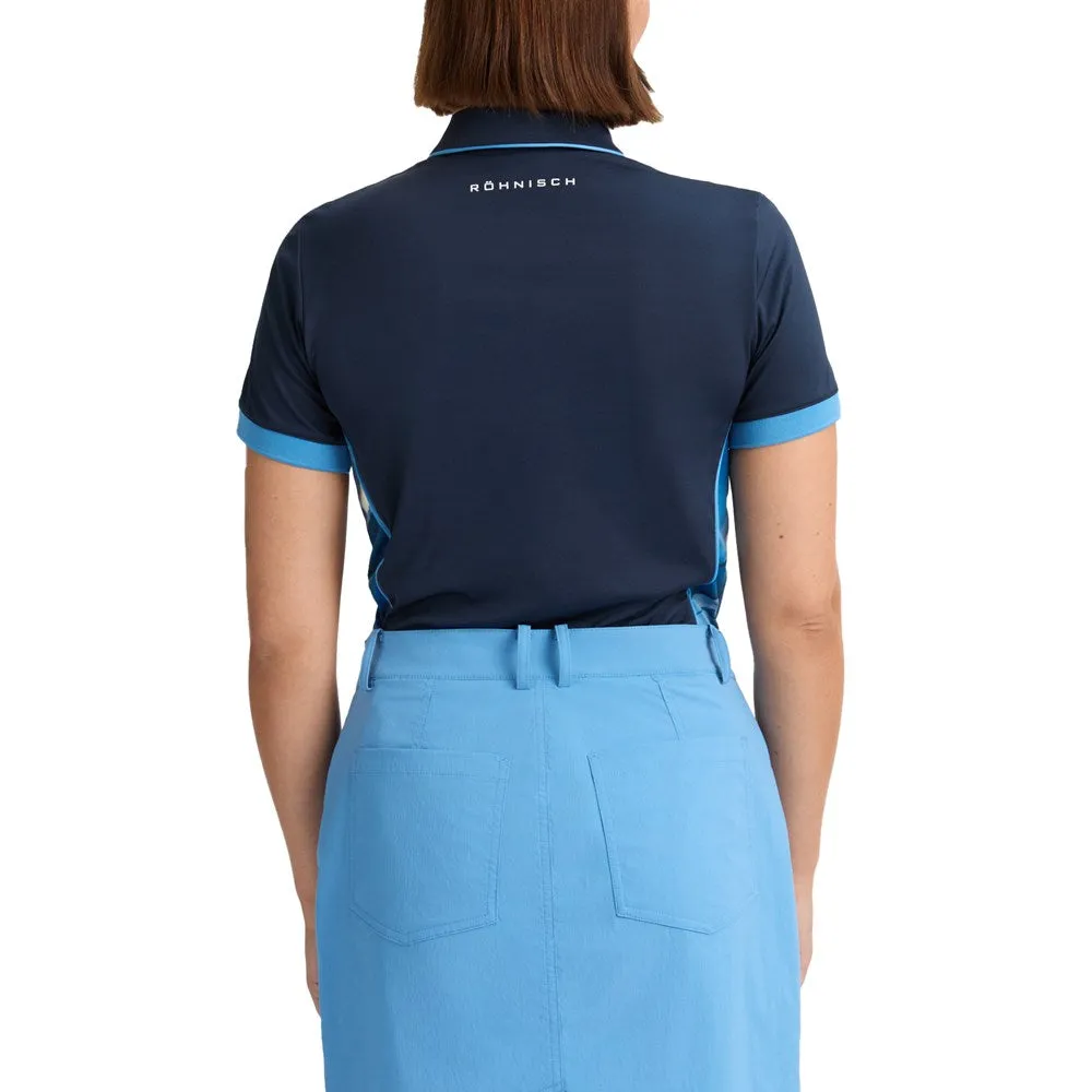 Rohnisch Women's Ultra Viola UV Short Sleeve Golf Shirt - Navy Clean Cut