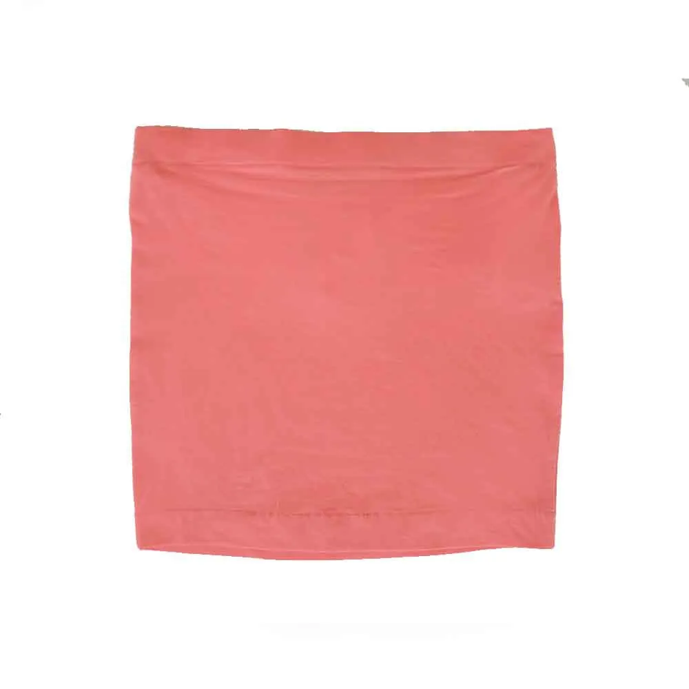 hypoallergenic material Women's Stretchy Plain Mini Skirt,Coral