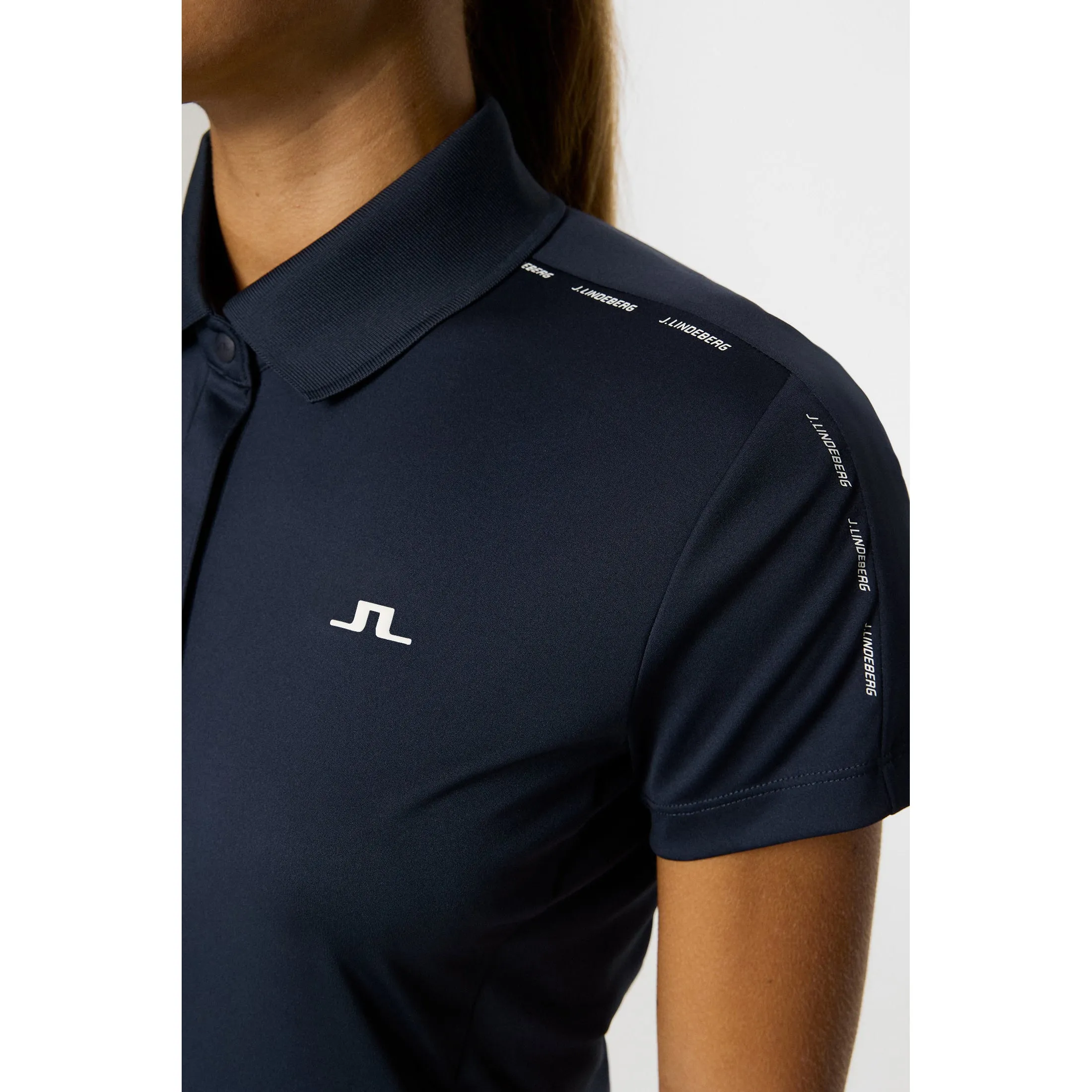 J.Lindeberg Women's Jessa Golf Polo Shirt - JL Navy HighElasticity KnotFree Tailoring