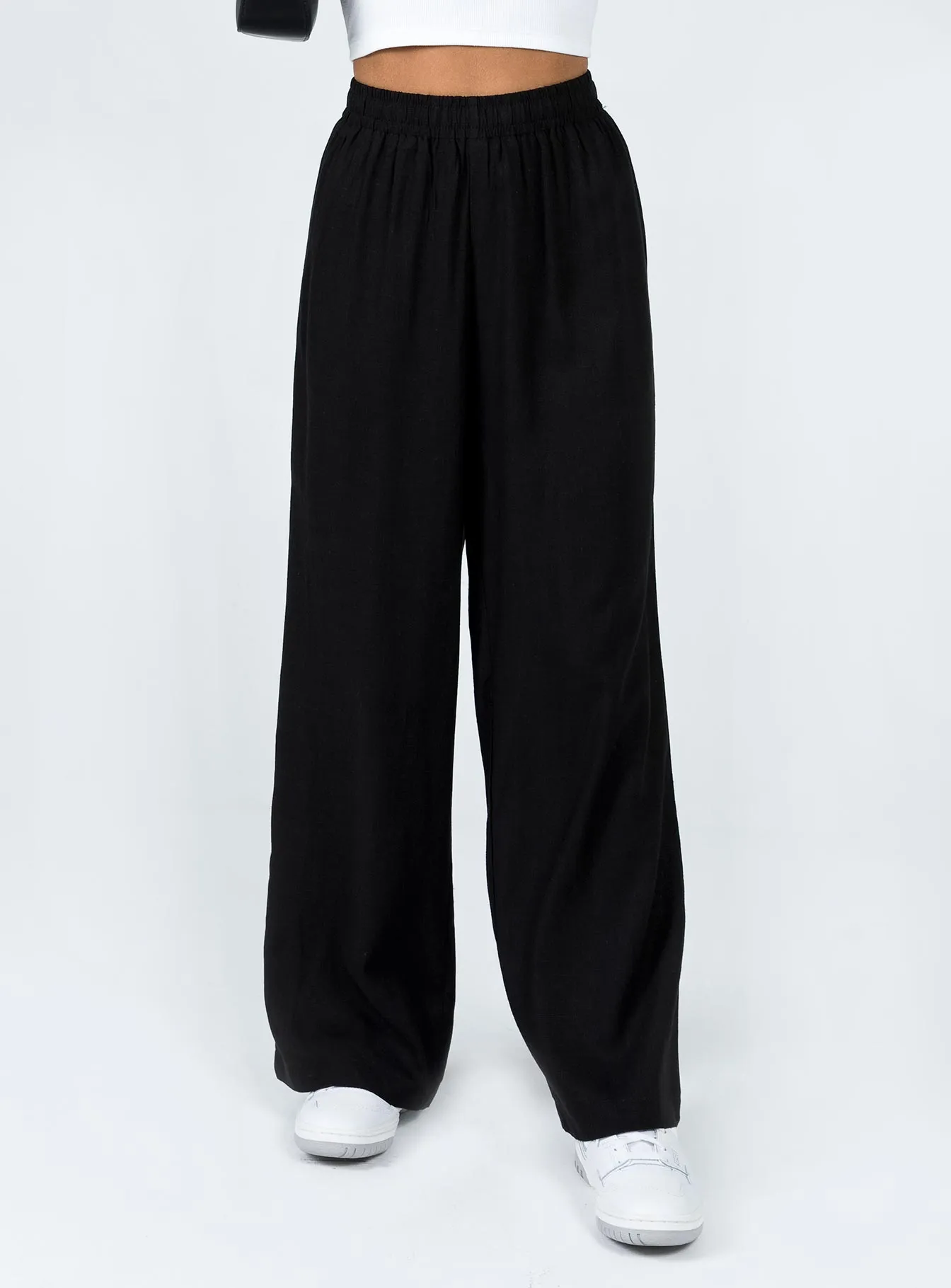 Slim Silhouette Louis Linen Blend Pants Black