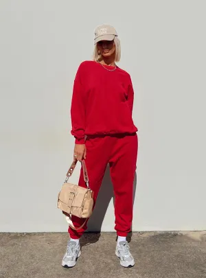 Meika Track Pants Red Dynamic Motion