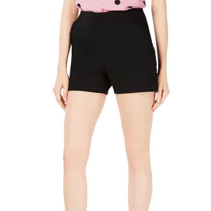 Women's  Ruffle-Trim Pull-On Short,Black Stain-Resistant