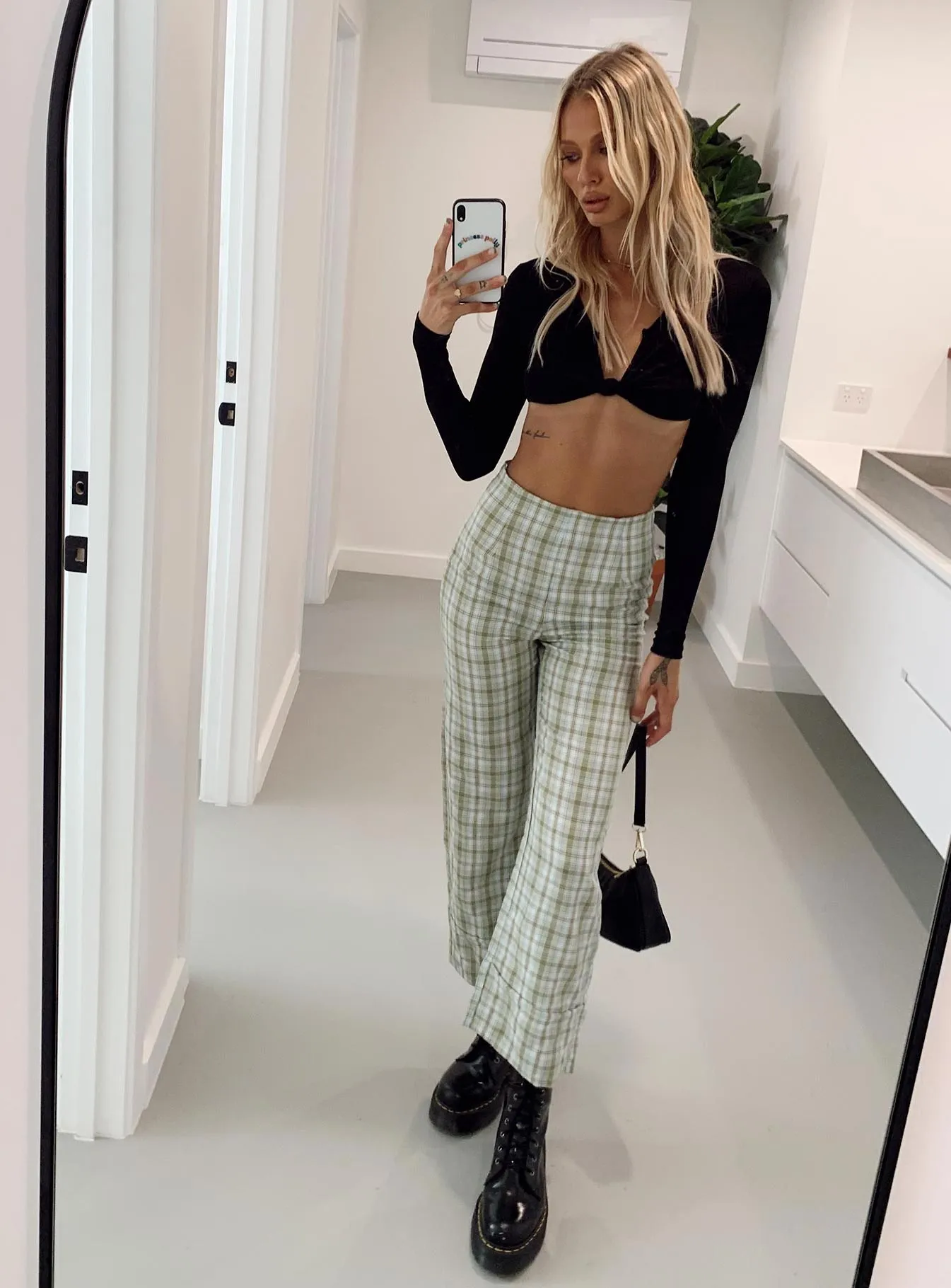 Soft Lines ExtendedSizeRange Euros Pants Light Green Check
