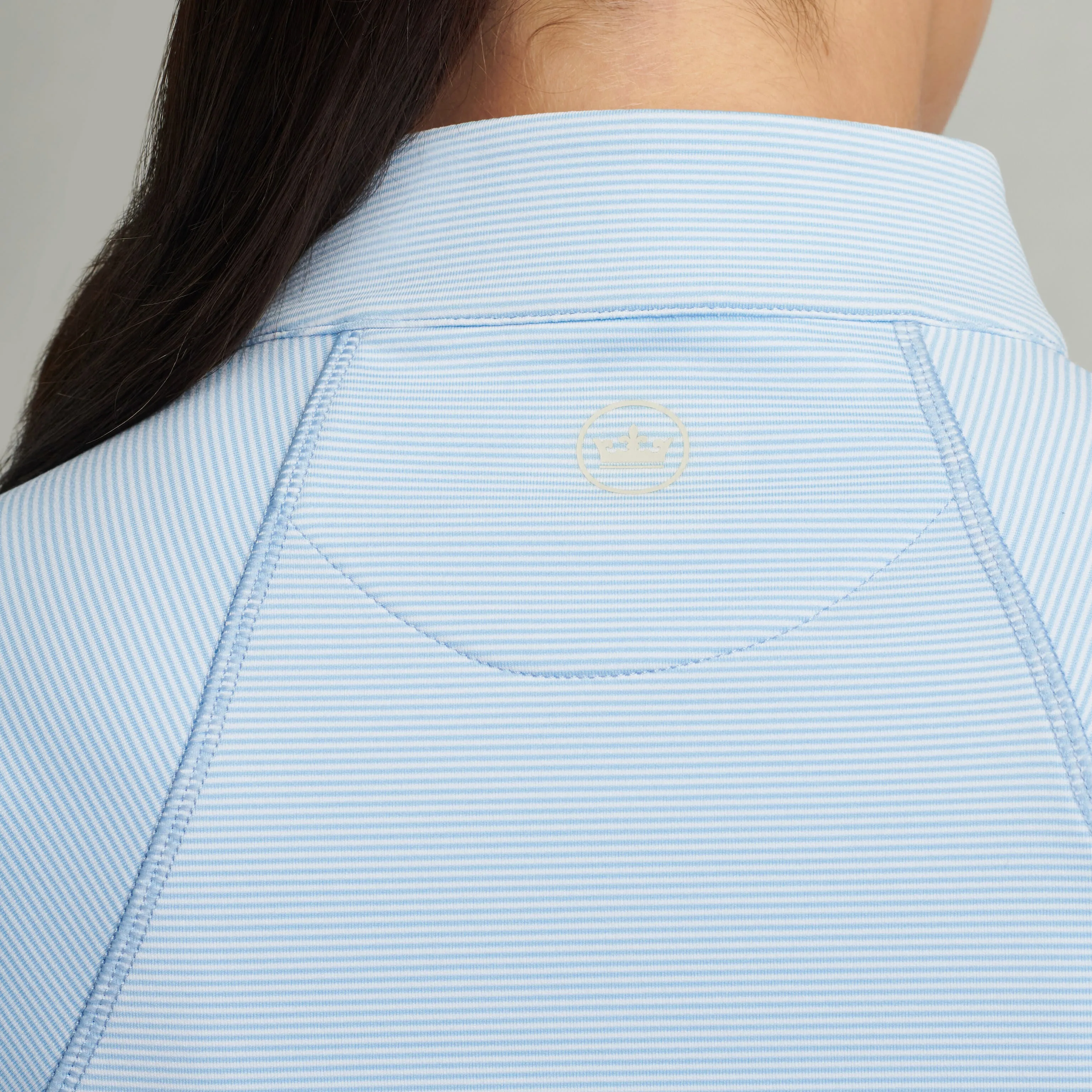 Comfortable Outfit Peter Millar Women's Women's Women's Sugar Stripe Perth 1/4 Midlayer - Cottage Blue