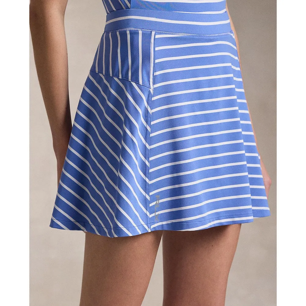 RLX Ralph Lauren Women's 15" Striped Jersey A-Line Golf Skort - Resort Blue/White Limited Edition