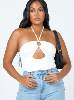 Tina Bodysuit White bamboo bodysuit