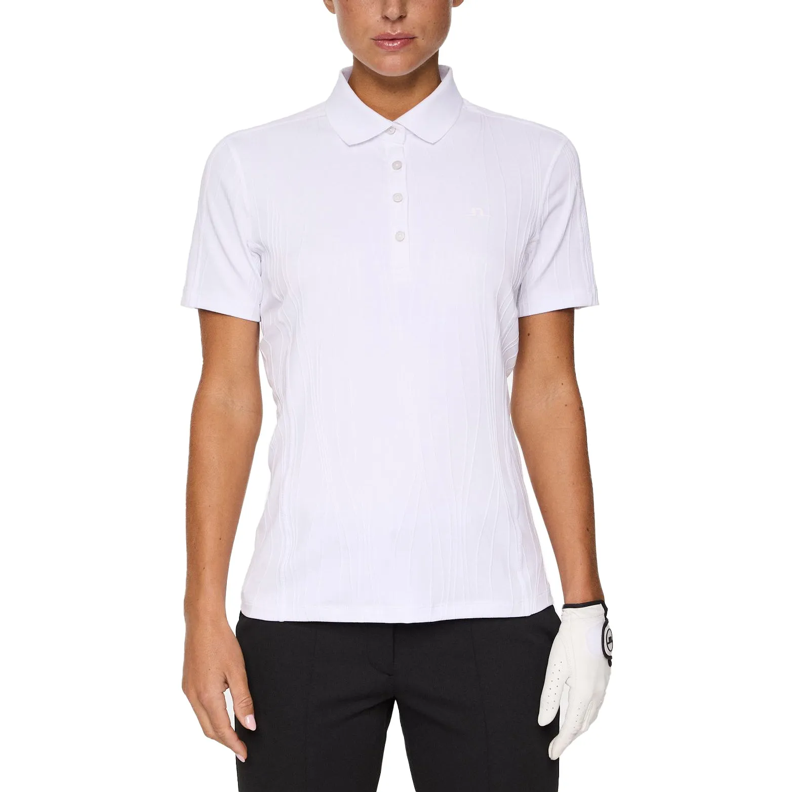 Fairy Touch Airflow Mesh Panels J.Lindeberg Women's Izara Golf Polo Shirt - White