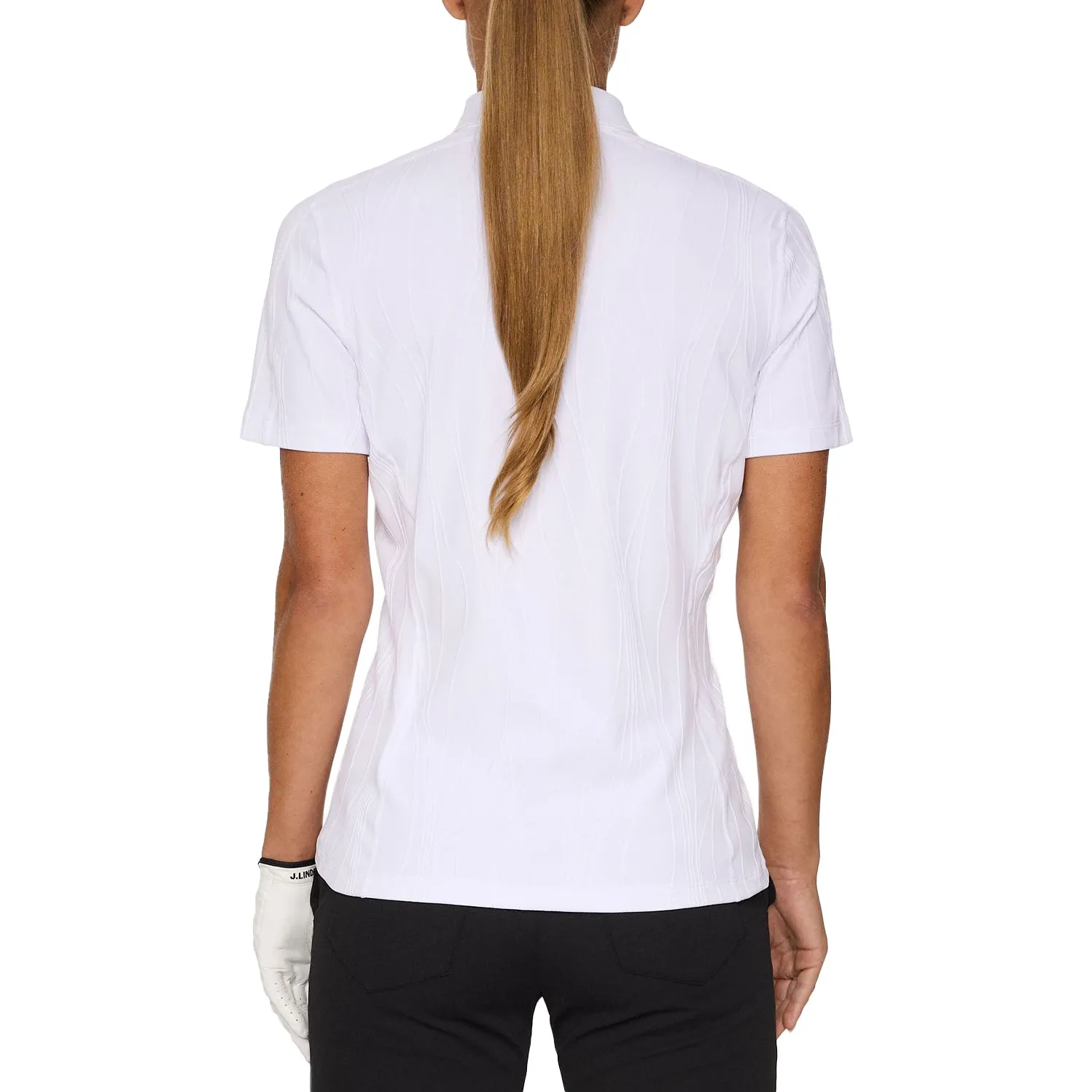 J.Lindeberg Women's Izara Golf Polo Shirt - White Art Core