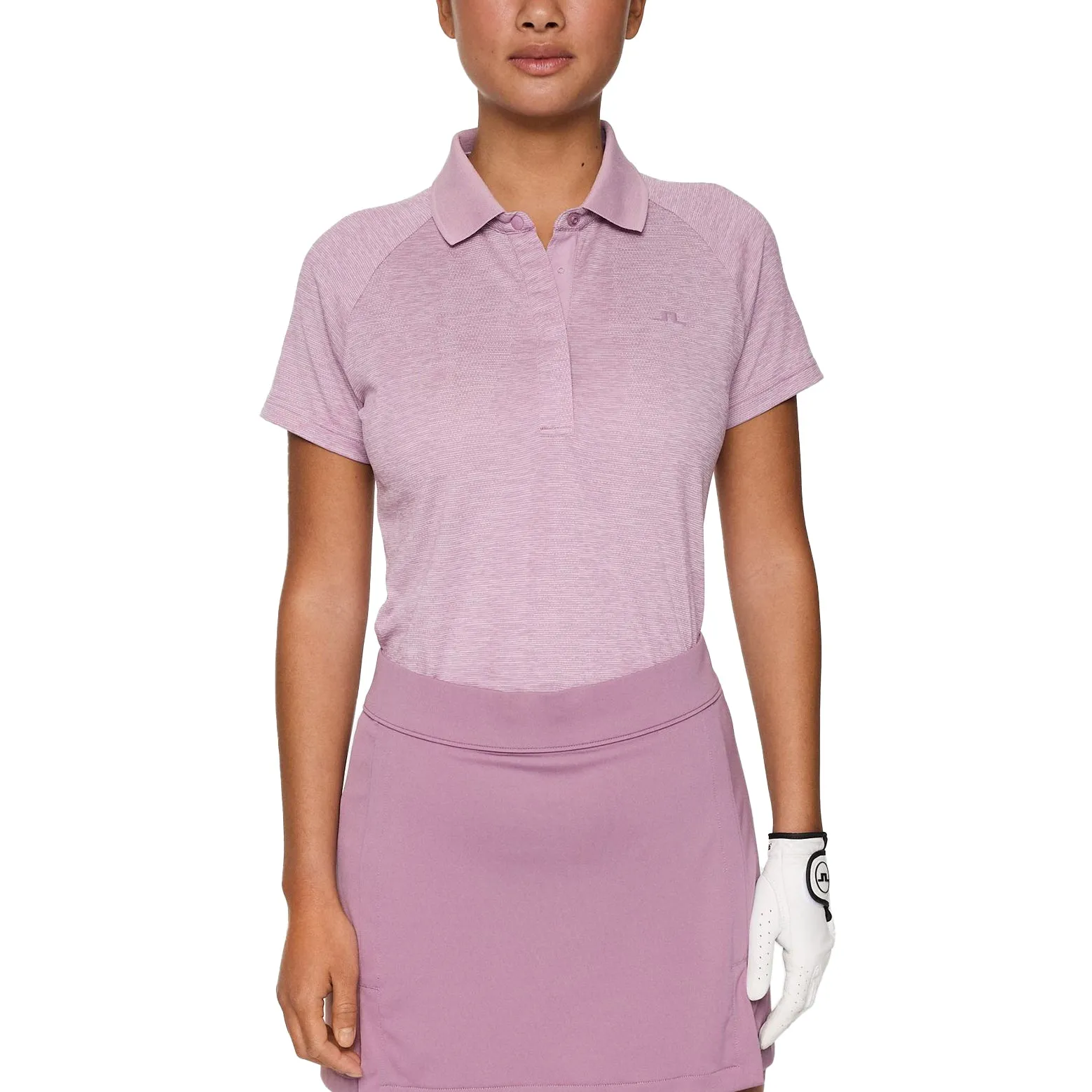 Handmade Fit J.Lindeberg Women's Minnie Golf Polo Shirt - Very Grape Melange