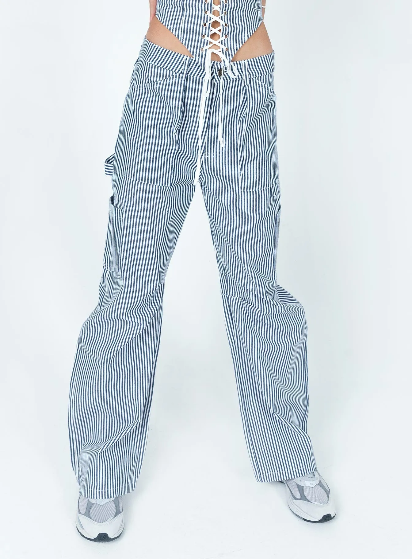 Layer-Friendly Fit Casual Appeal Miami Vice Pants Navy Pinstripe