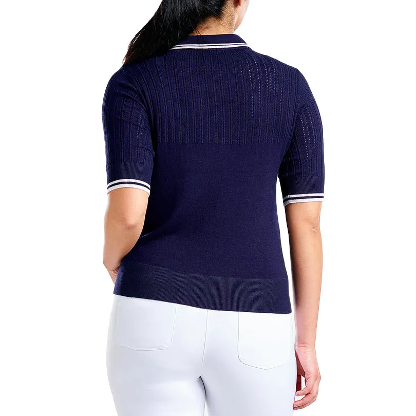 hypoallergenic material Nivo Women's Vy Sweater Golf Polo Shirt - Navy