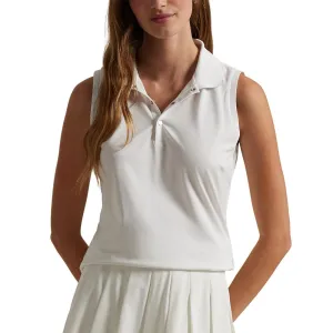 Commute Ease RLX Ralph Lauren Women's Sleeveless Tour Performance Polo Shirt - White