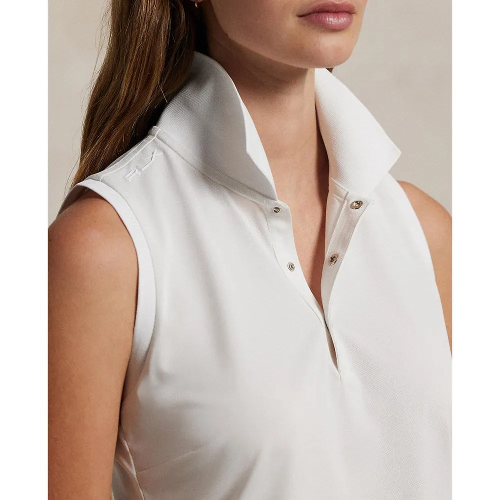 RLX Ralph Lauren Women's Sleeveless Tour Performance Polo Shirt - White MultiPanelDesign
