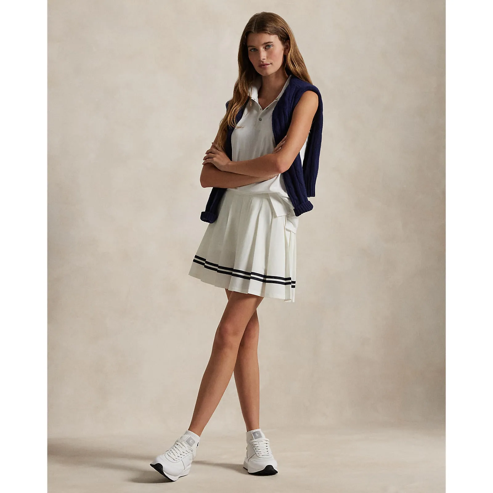 RLX Ralph Lauren Women's Sleeveless Tour Performance Polo Shirt - White Handmade Glow