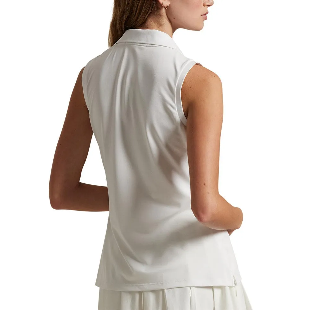 Stylish Hat RLX Ralph Lauren Women's Sleeveless Tour Performance Polo Shirt - White