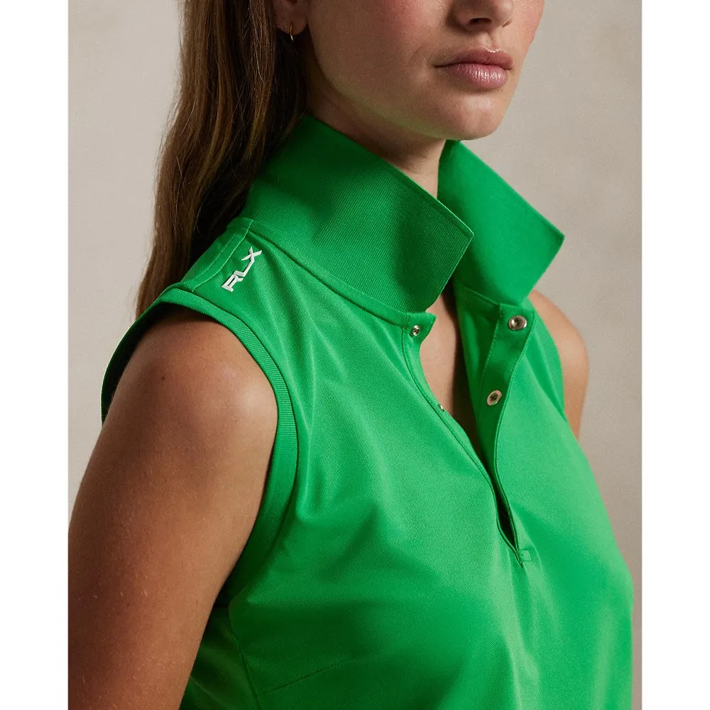 RLX Ralph Lauren Women's Sleeveless Tour Performance Polo Shirt - Tiller Green ThermalRegulatingFabric