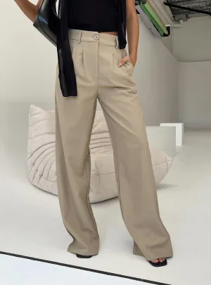 Archer Pants Taupe Tall clean design HighRiseWaist