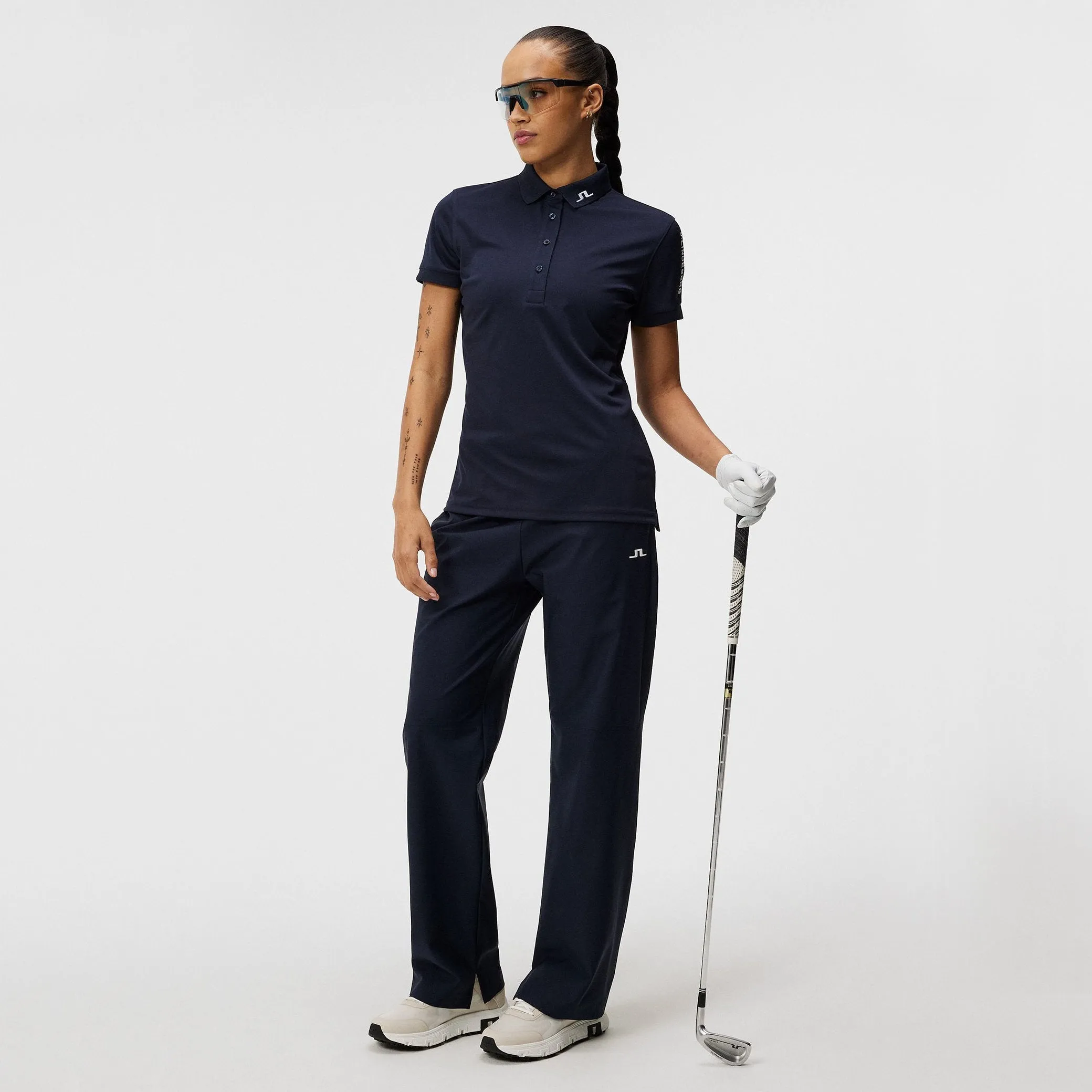 J.Lindeberg Women's Tour Tech Golf Polo Shirt - JL Navy Weatherproof Outerwear