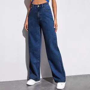 Women's High Waist Wide Leg Jeans Summer Fresh Ease