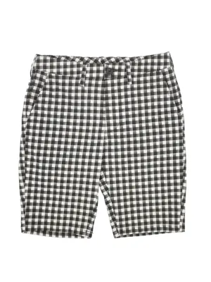 Stretch performance Women's Plaid Short,Grey/White