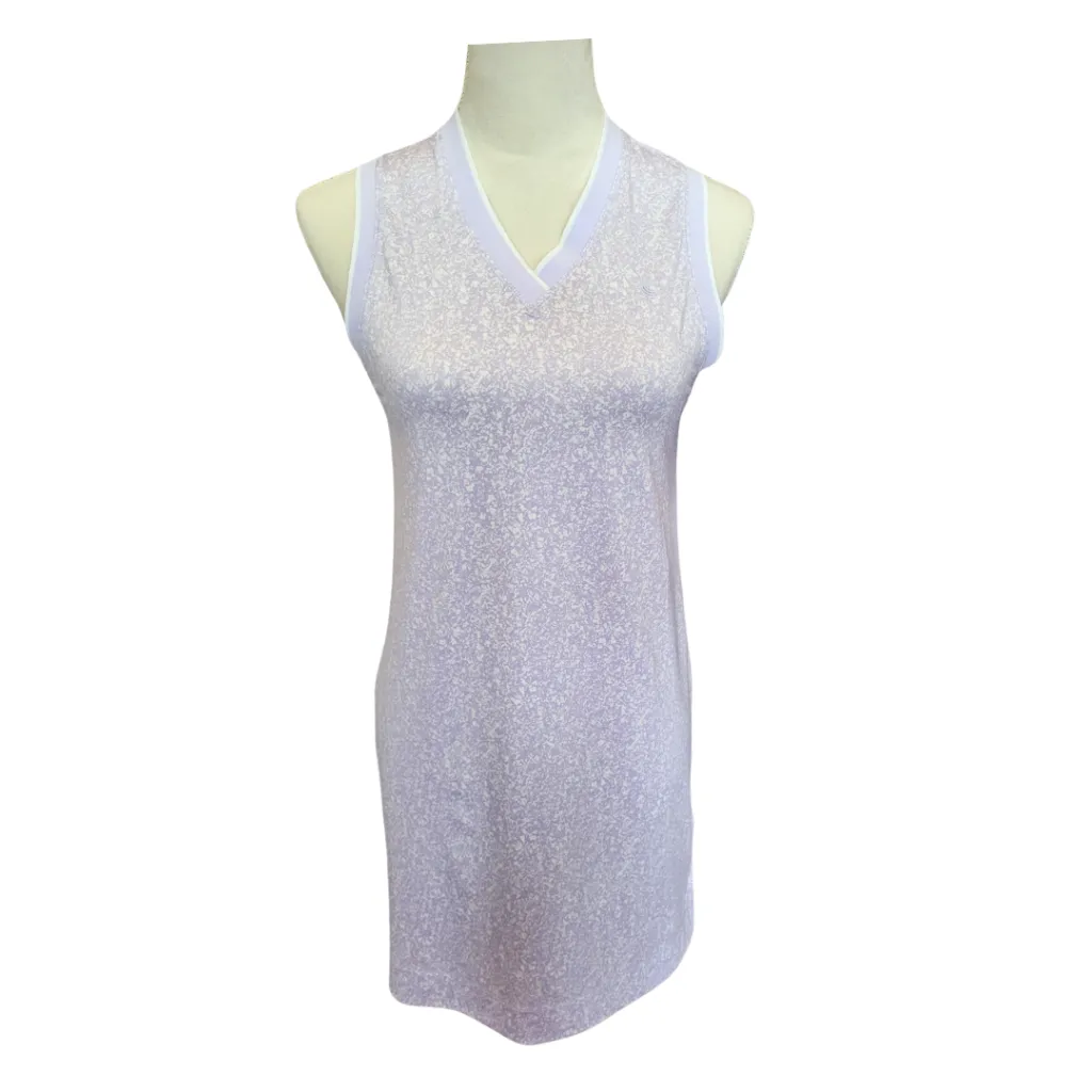 NEW Lole Sleeveless V-neck Lilac Granite Print Cross Court Dress Size XS MSP$99 Sleek Flex Relaxed Finish