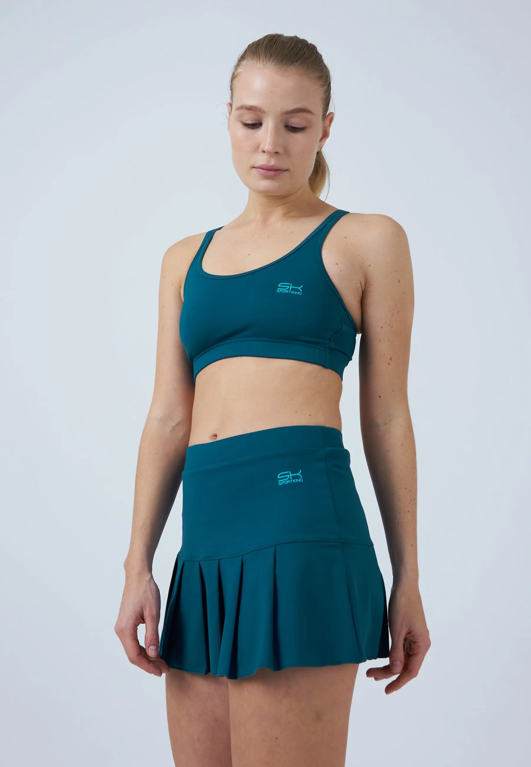 Pleated Tennis Skort, dark teal Fashion Energy
