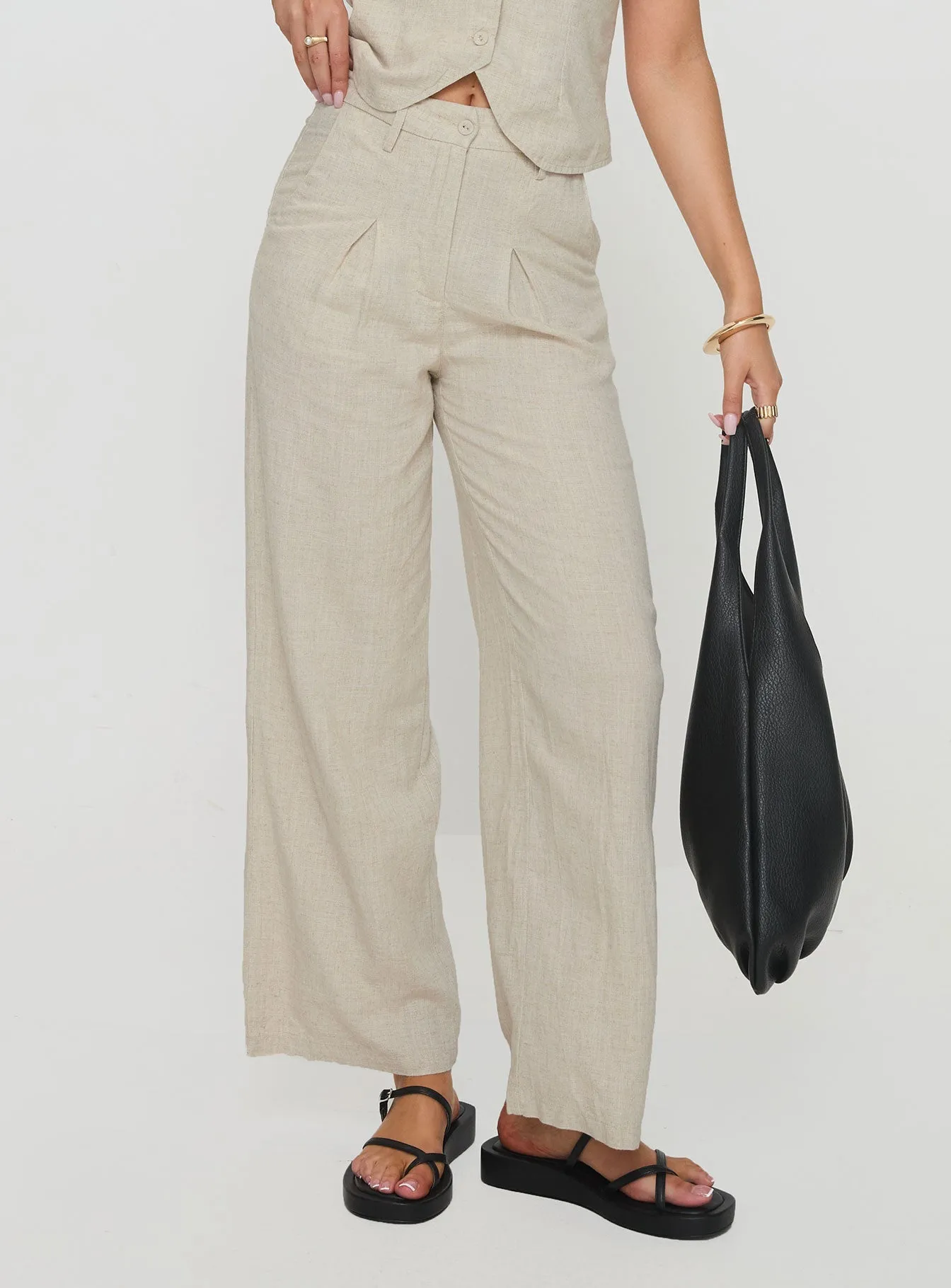 Sofi Pants Beige Windproof coating