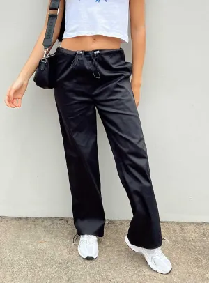 RipstopFabric Flexible Layer Connels Parachute Pants Black