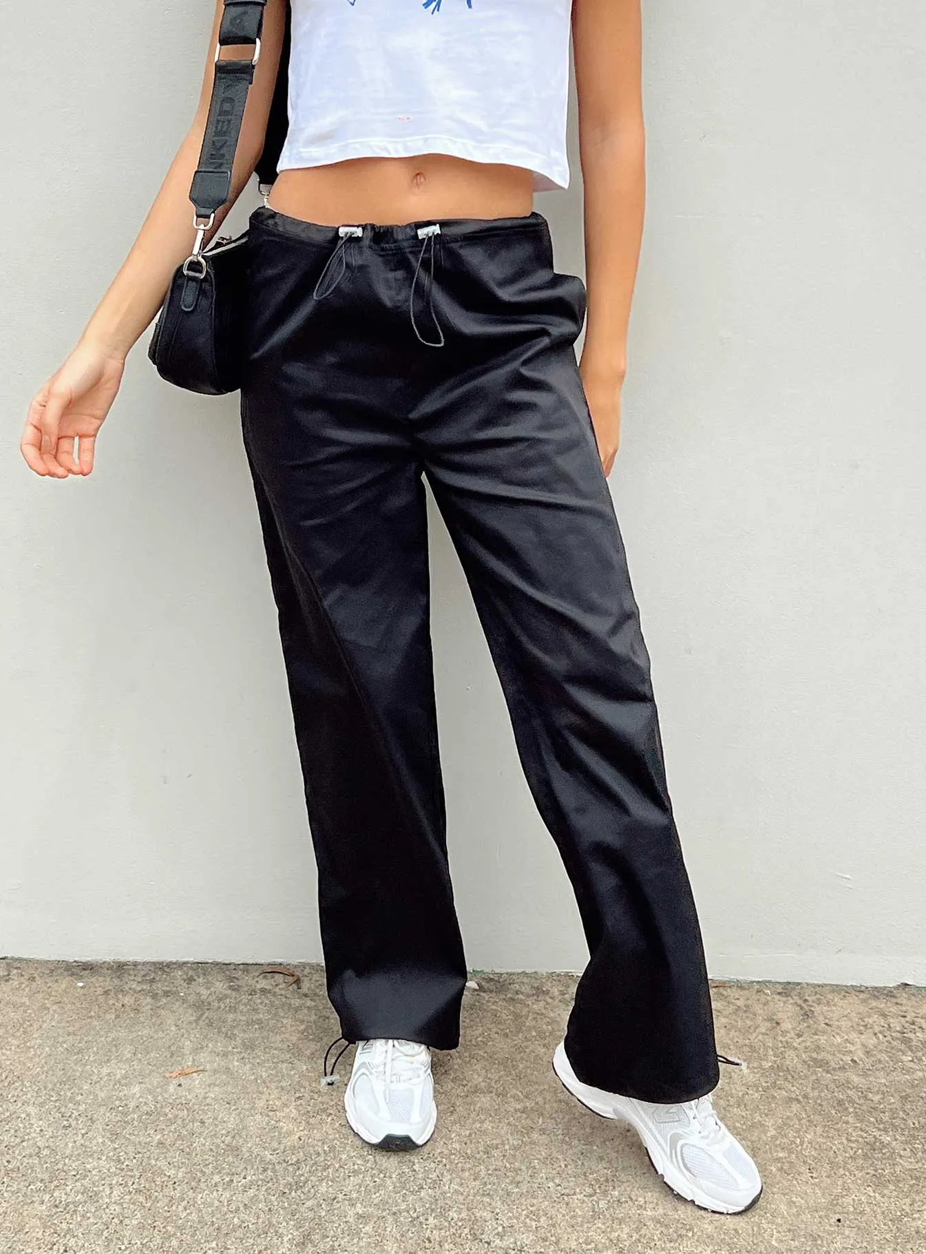 RipstopFabric Flexible Layer Connels Parachute Pants Black